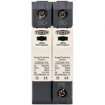 Пристрій захисту від перенапруги DC TOMZN TZG40-PV DW 2Р 500V бл-з.10 фото