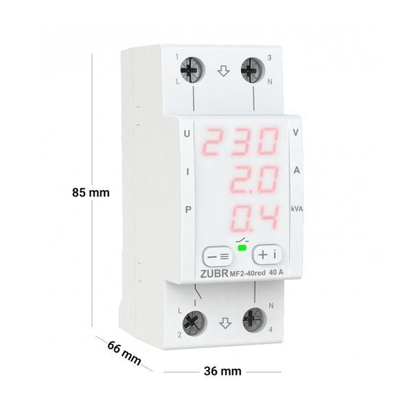 Реле напруги AC ZUBR MF2-40 red 1Р 40A 220V ZUBR MF2-40 red фото