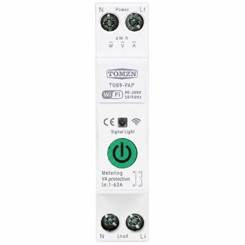 Автоматичний вимикач AC TOMZN TOB9-63T 1P+N 63A 300V WiFi Smart Switch з лічильником електроенергії авт.67 фото