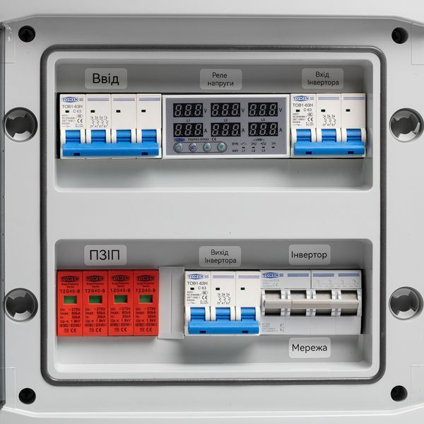 Щит захисту по змінному струму TOMZN 3 фази AC IP65 32А щит.47 фото