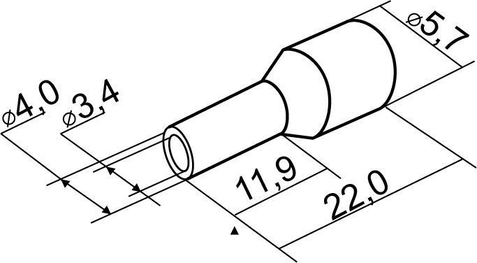 Наконечники трубчасті НТ 6,0-12 жовті (100шт) A0060010144 фото
