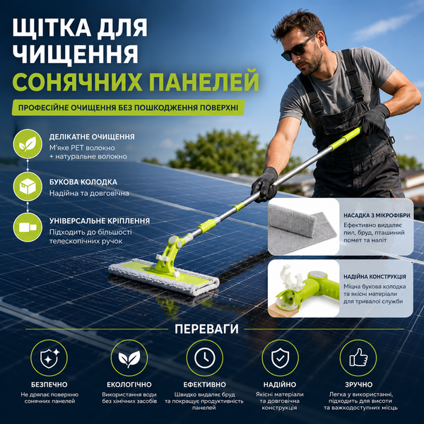 Щітка для мийки сонячних панелей з підключенням до оприскувача MD-212 фото