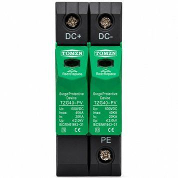Пристрій захисту від перенапруги DC TOMZN TZG40-PV 2Р 500V авт.127 фото