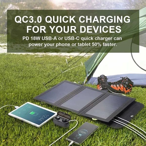 Сонячна панель ALLPOWERS SP-002 21W з павербанком 10000mAh (AP-SP-002-BLA) арт.232 фото