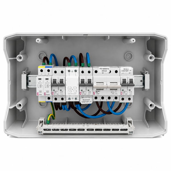Щит захисту по змінному струму ETI 1 фаза AC IP65 63А щит.56 фото