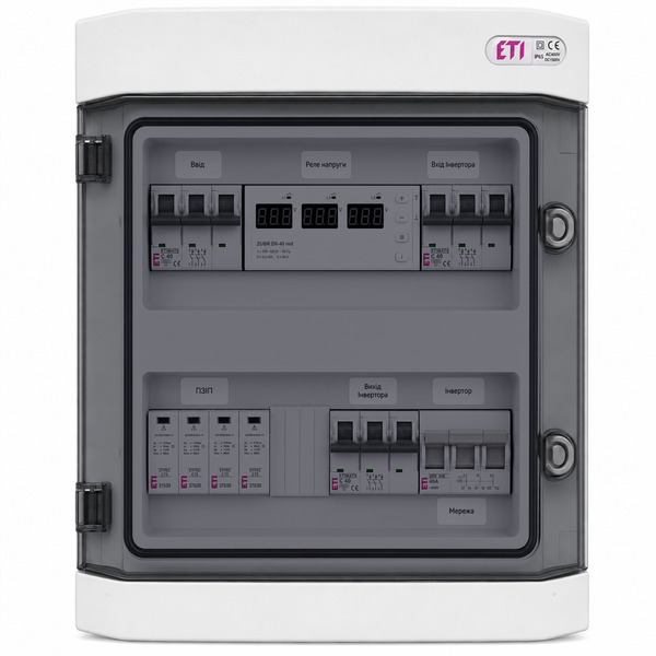 Щит захисту по змінному струму ETI 3 фази AC IP65 40А щит.61 фото