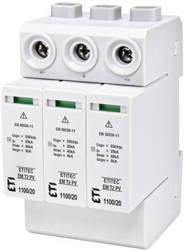 Пристрій захисту від перенапруги DC ETI ETITEC M 3Р 1100V 2440623 фото