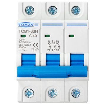 Автоматичний вимикач АС TOMZN TOB1-63H 3Р 40А 400V арт.817 фото
