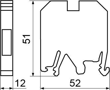 Набірна клемна колодка на DIN-рейку АСКО-УКРЕМ JXB 16/35 без кришки A0130010005 фото