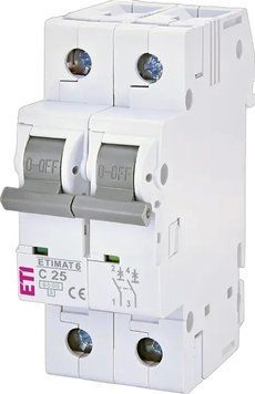 Автоматичний вимикач AC ETI ETIMAT 6 2P 25A 400V 2143518 фото