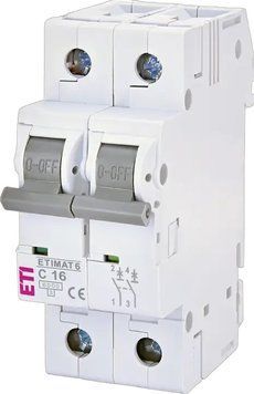 Автоматичний вимикач AC ETI ETIMAT 6 2P 16A 400V 2143516 фото