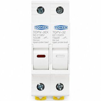 Тримачі запобіжників DC TOMZN TOPV-32X 2Р 1100V з індикатором авт.103 фото